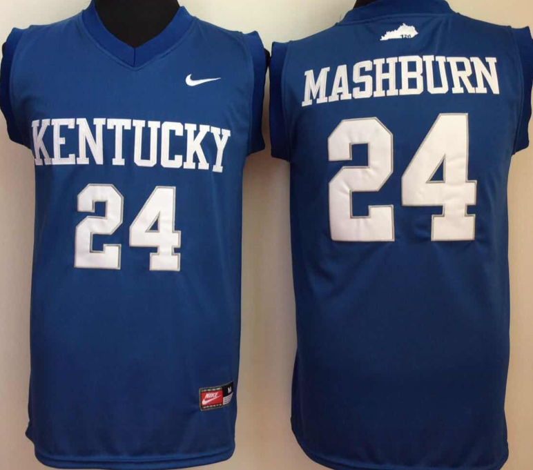 NCAA Men Kentucky Wildcats Blue #24 mashburn->->NCAA Jersey